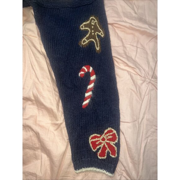 Christopher & Banks Hand Embroidered grannycore teddybear holiday sweater - Picture 7 of 10